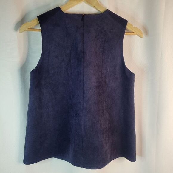 Babaton Aritzia Vegan Suede Feel Navy Sleeveless Top - Picture 7 of 14